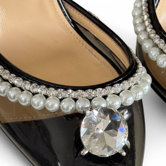 MACH & MACH Diamond of Elizabeth Imitation Pearl Pointed Toe Pump EU 40 $1130 - Picture 6 of 13